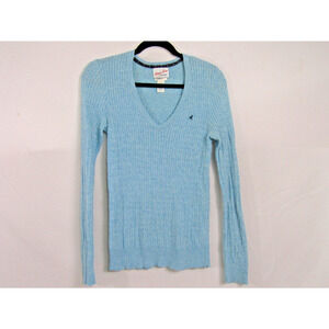 Old Navy Blue RAYON Blend Perfect Fit Cable Knit Sweater sz M Coastal Nautical